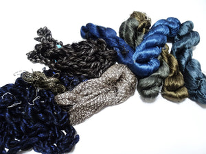 Mud-dyed silk thread & Indigo mud dyed silk thread