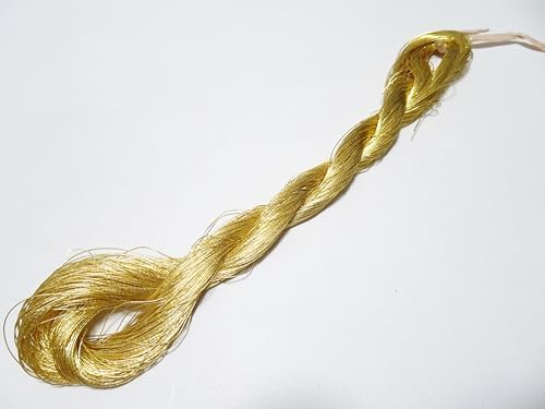 پ،zelkovajapanپ، Special Price! Japanese Vintage Rare Superb 24K Gold Leaf Thread 100M Embroidery 4 0.35mm