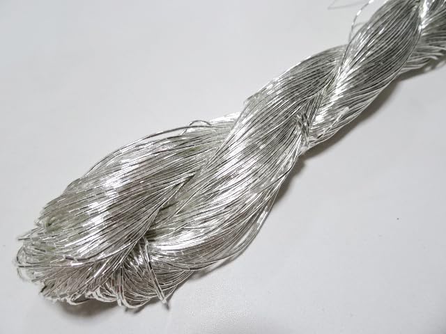 Japanese vintage real Silver leaf thread kinkoma embroidery S16 109yard Thickness 0.90mm