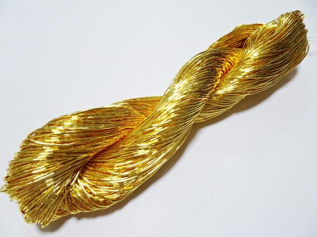 پ،zelkovajapanپ، Japanese Vintage Gold Leaf Thread kinkoma Embroidery 18 100M 1.1mm