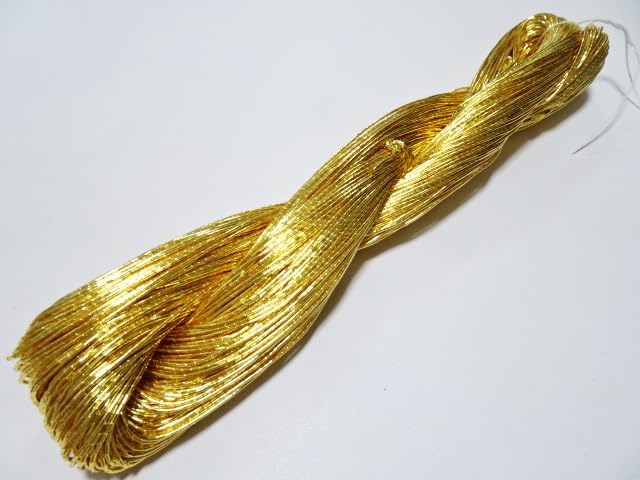پ،zelkovajapanپ، Japanese Vintage Gold Leaf Thread kinkoma Embroidery 16 100M 0.90mm