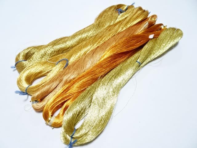 Japanese vintage gold leaf thread 5sets embroidey 5468yard Thickness 0.16mm 3351