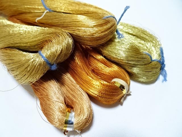 Japanese vintage gold leaf thread 5sets embroidey 5468yard Thickness 0.16mm 3351