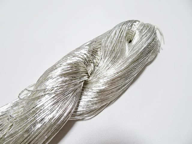 Japanese Vintage Real Silver Leaf Thread kinkoma Embroidery S14 100M 0.85mm
