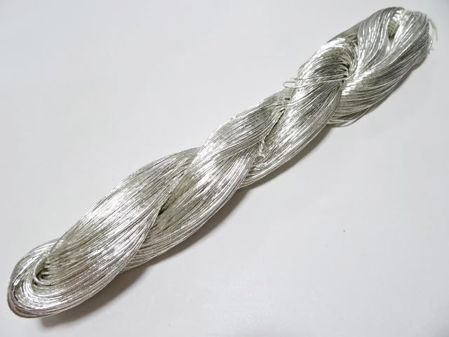 پ،zelkovajapanپ، Japanese Vintage Real Silver Leaf Thread kinkoma Embroidery S14 100M 0.85mm