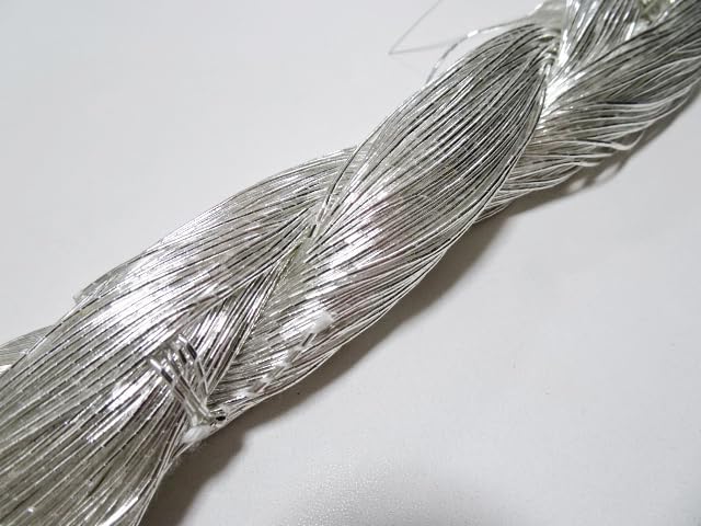 Japanese vintage real Silver leaf thread kinkoma embroidery S16 109yard Thickness 0.90mm