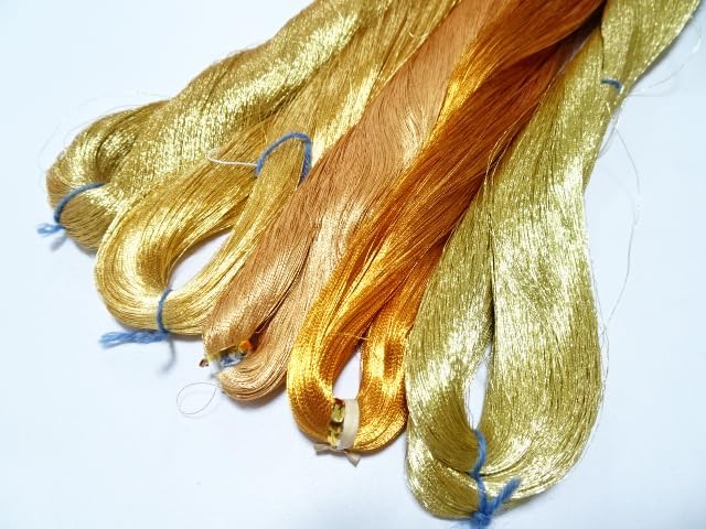 Japanese vintage gold leaf thread 5sets embroidey 5468yard Thickness 0.16mm 3351