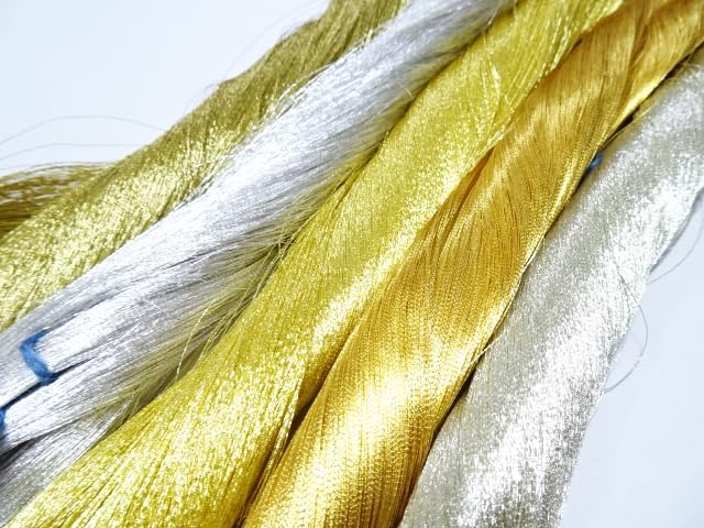 Japanese vintage Silver & gold leaf thread 5sets embroidey 5468yard Thickness 0.16mm 3350