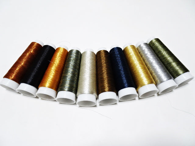 Japanese vintage metallic thread 10sets embroidey 10000M 7282 0.09mm