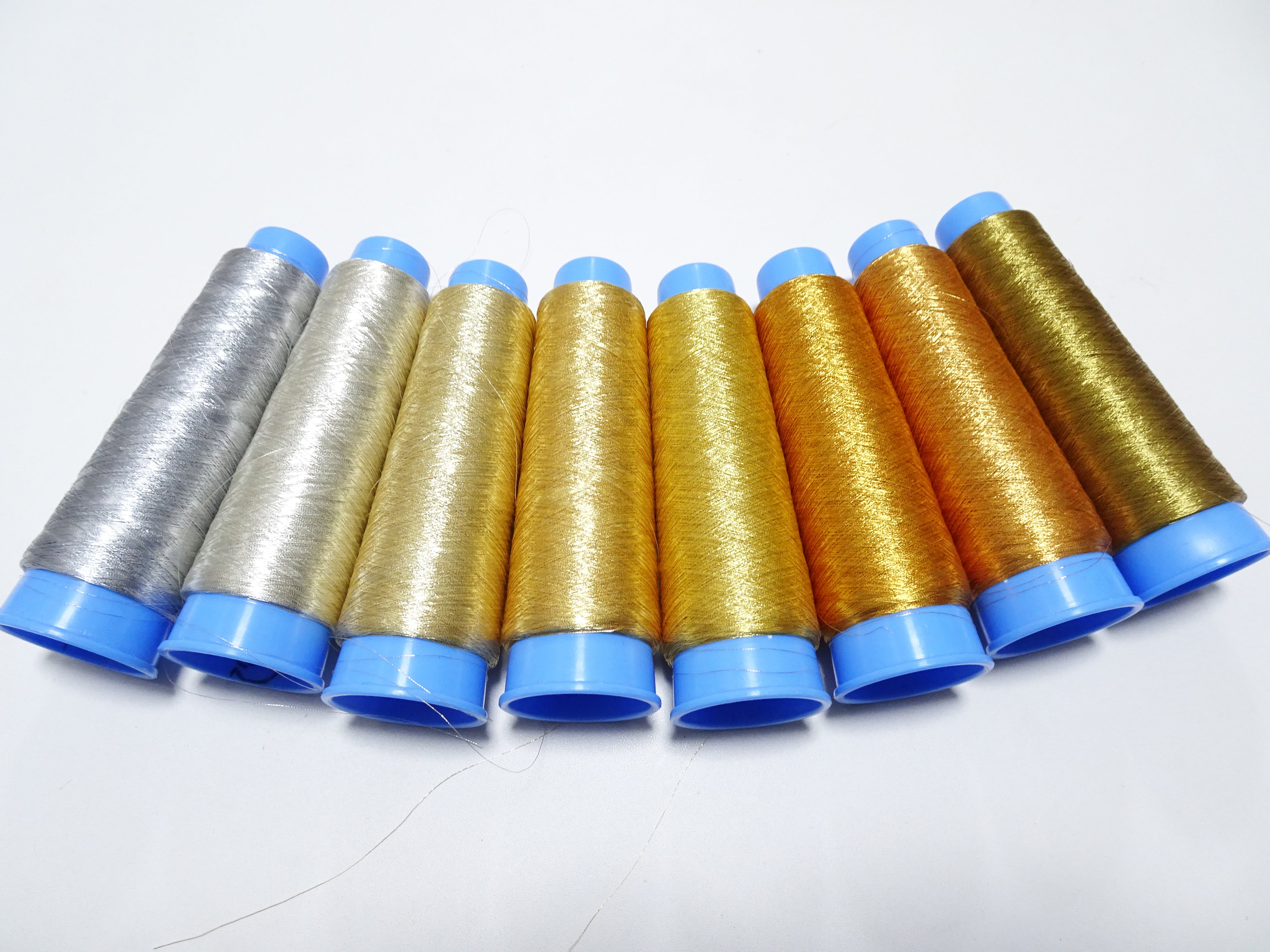 Japanese vintage gold leaf thread & silver leaf thread 8sets embroidey 0.1mm 8000M 8790