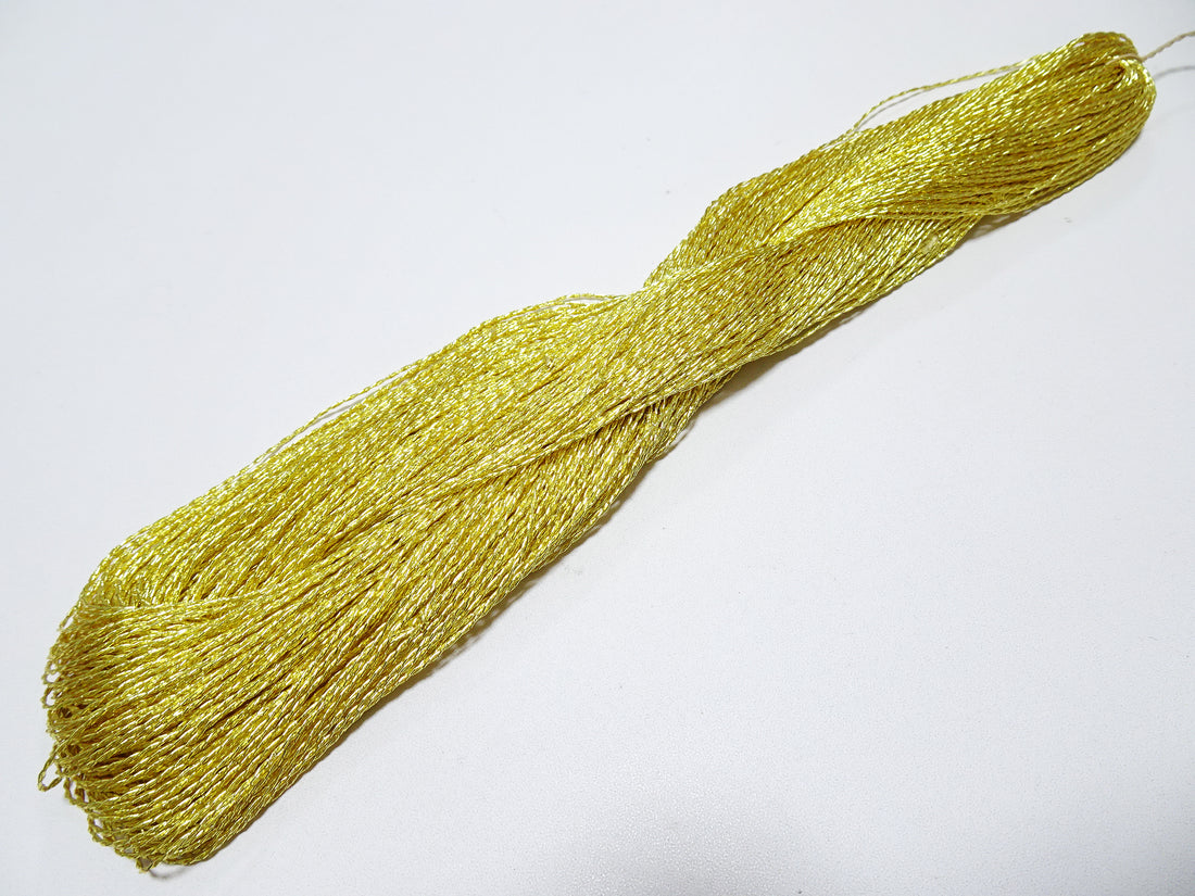 Japanese Vintage Rare Double Twist high class gold leaf thread embroidery 12393 0.45mm×2