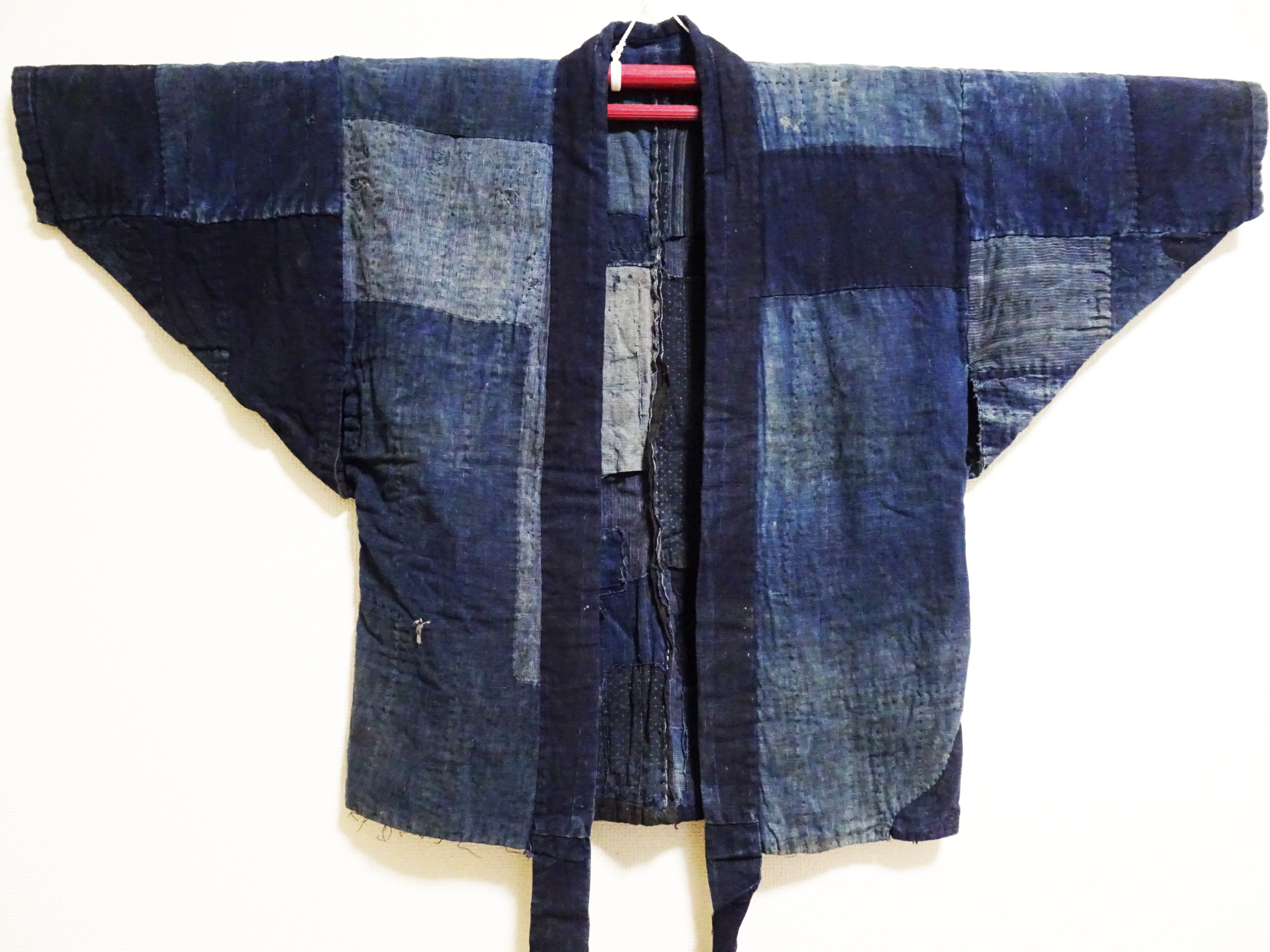 Japanese Antique Cotton Boro Ranru Sashiko kasuri Indigo Noragi