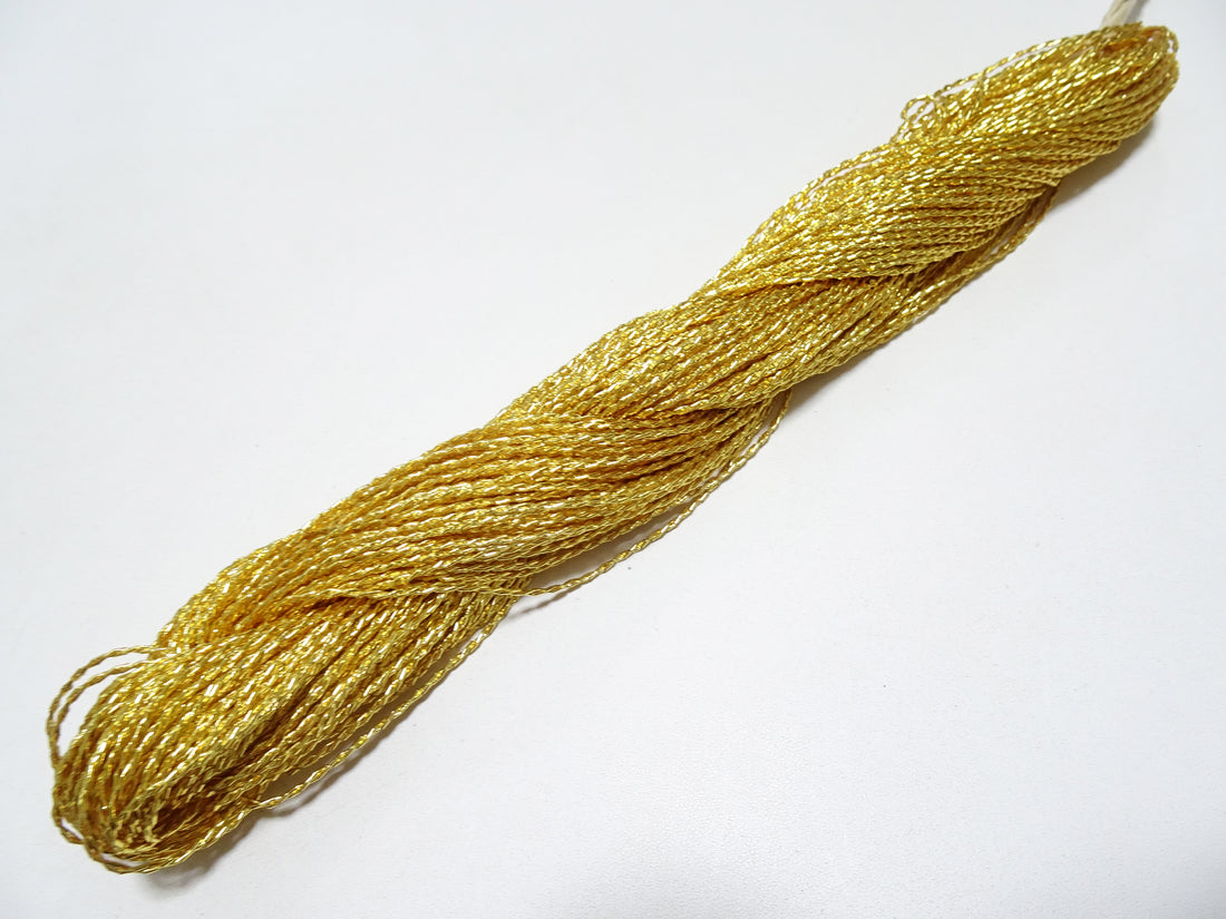 Japanese vintage rare Double Twist high class gold leaf thread embroidery 8633