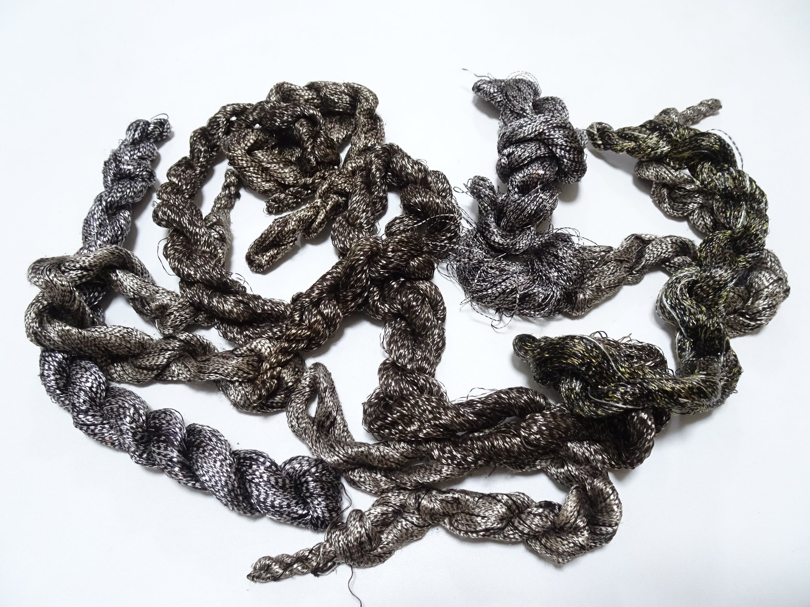 Japanese Vintage Super Rare Mud Dyeing kasuri loose Twisted Silk Thread Sets Embroidery & weave 13398