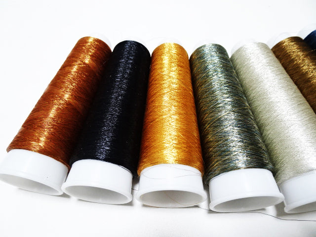 Japanese vintage metallic thread 10sets embroidey 10000M 7282 0.09mm