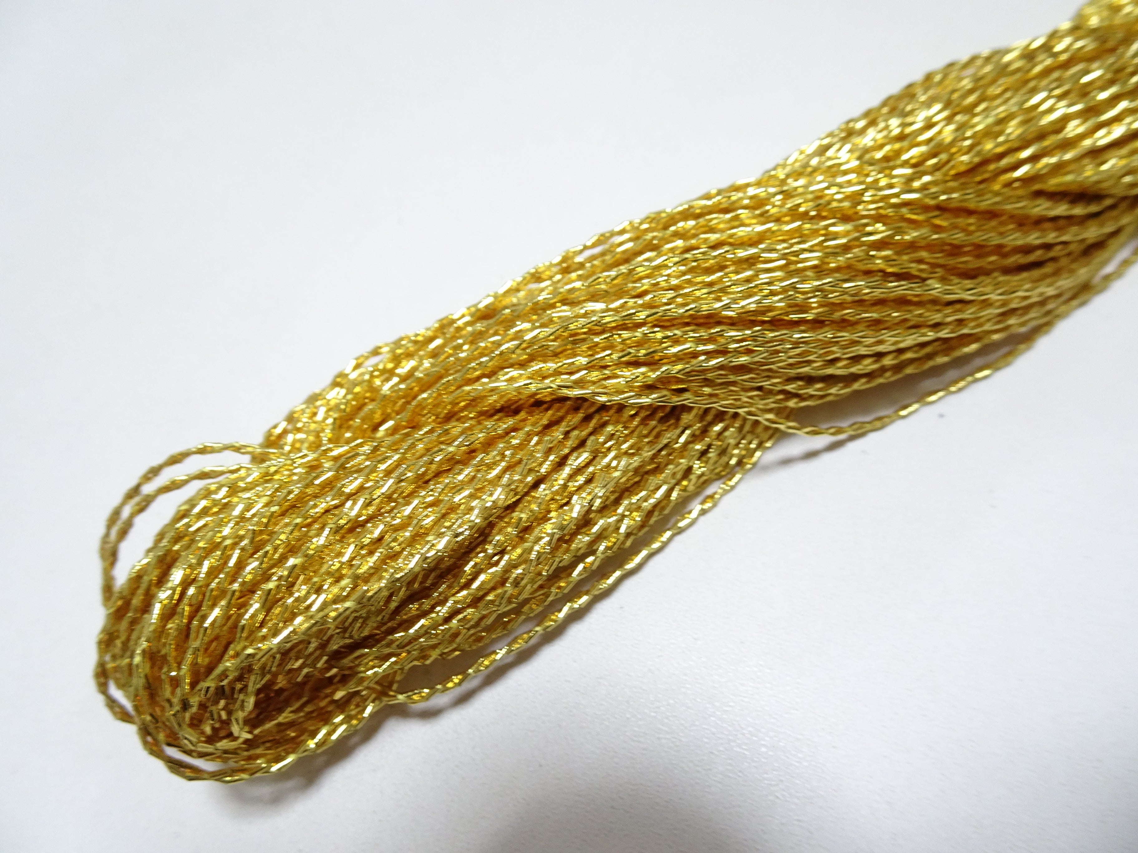 Japanese vintage rare Double Twist high class gold leaf thread embroidery 8633