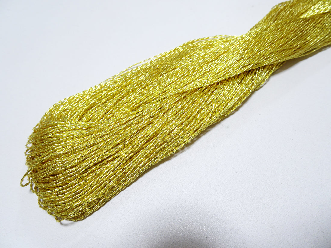 Japanese Vintage Rare Double Twist high class gold leaf thread embroidery 12393 0.45mm×2