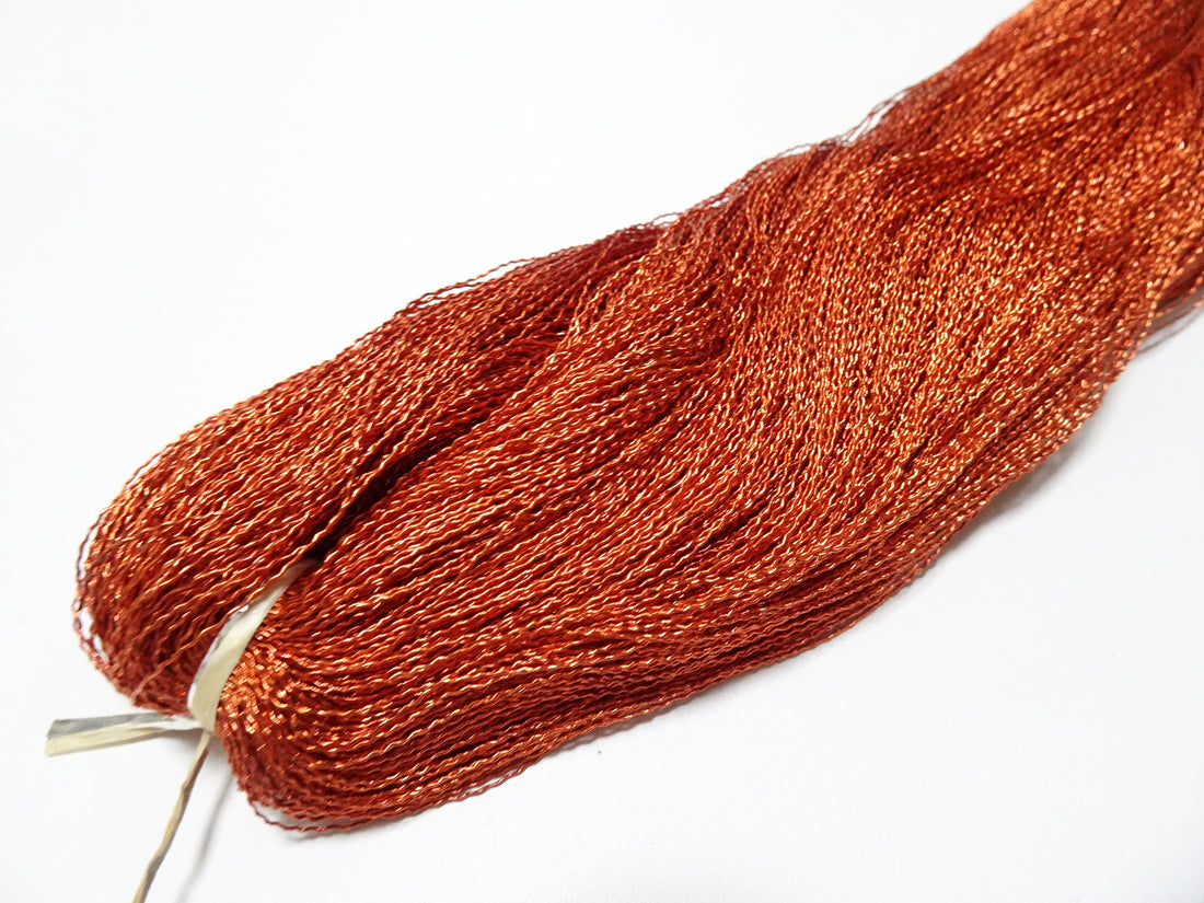 Japanese vintage high class aluminum leaf thread Red rust embroidery 500M 7458
