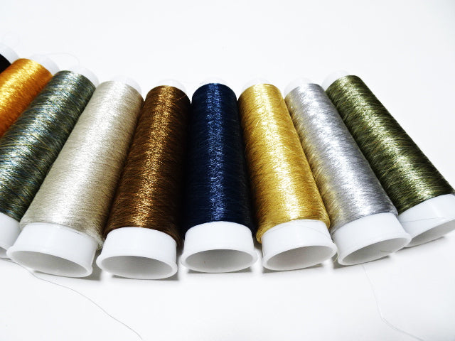 Japanese vintage metallic thread 10sets embroidey 10000M 7282 0.09mm