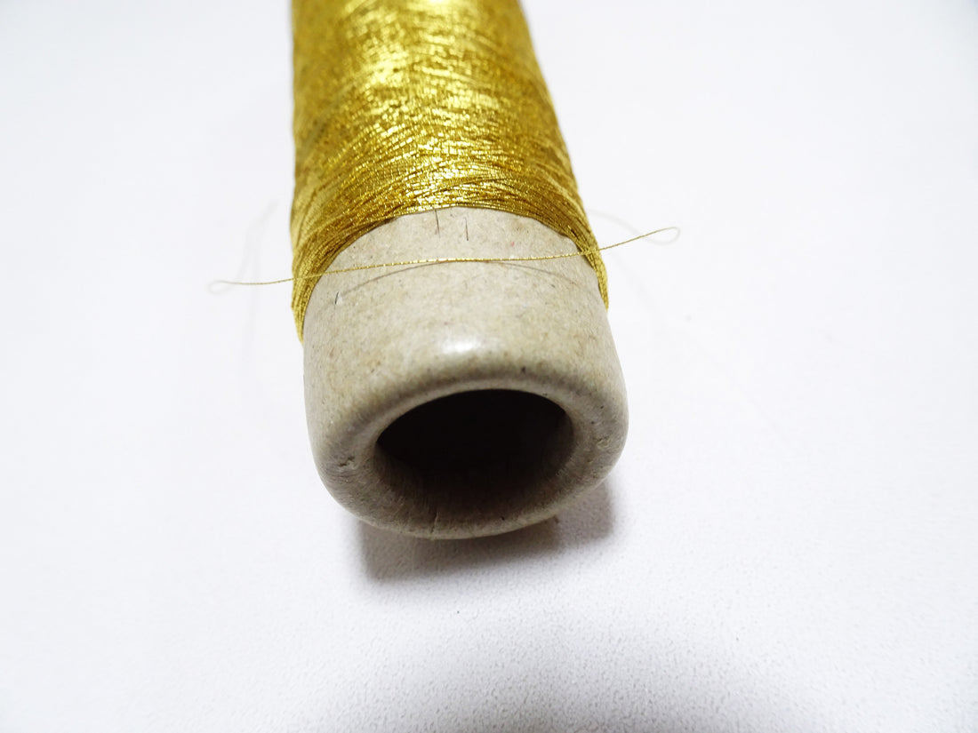 Special price! Japanese vintage rare Superb 24K gold leaf thread Ultra-fine 100M embroidery 1 washable  0.11mm