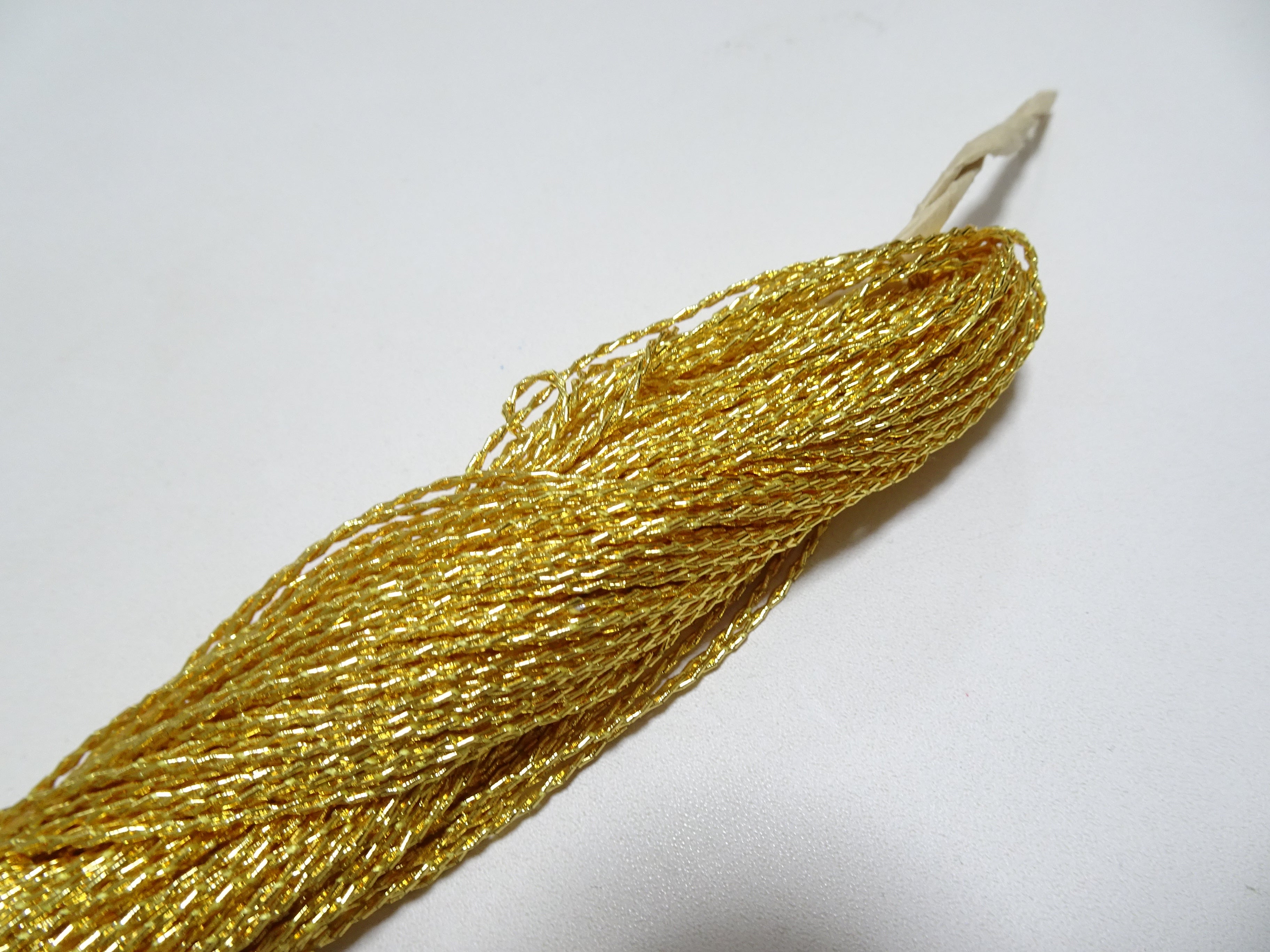 Japanese vintage rare Double Twist high class gold leaf thread embroidery 8633