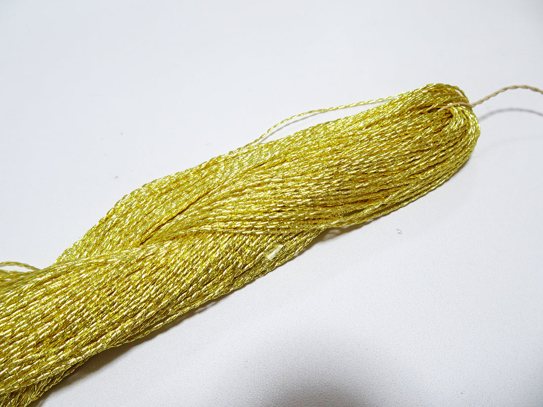 Japanese Vintage Rare Double Twist high class gold leaf thread embroidery 12393 0.45mm×2