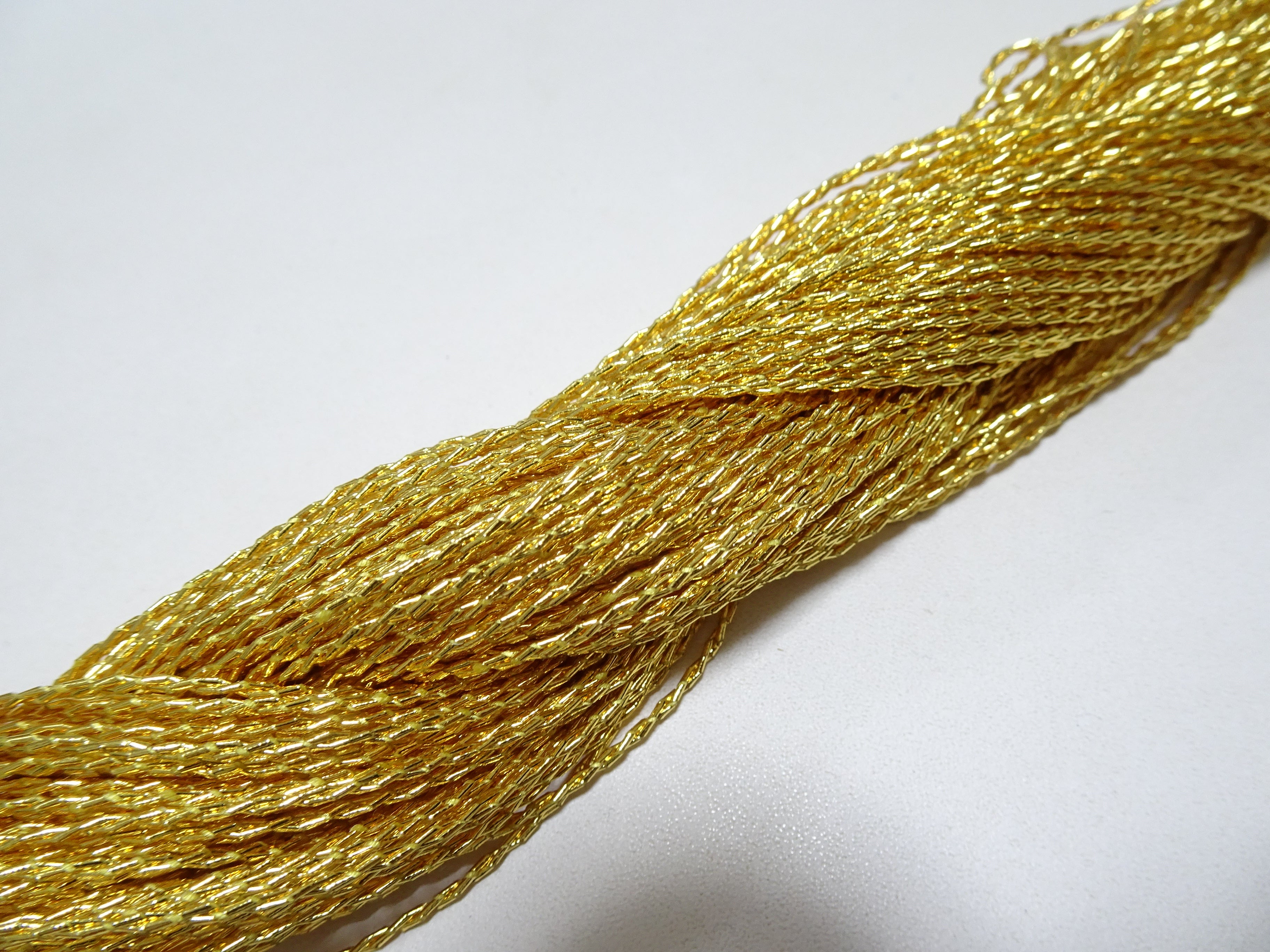 Japanese vintage rare Double Twist high class gold leaf thread embroidery 8633