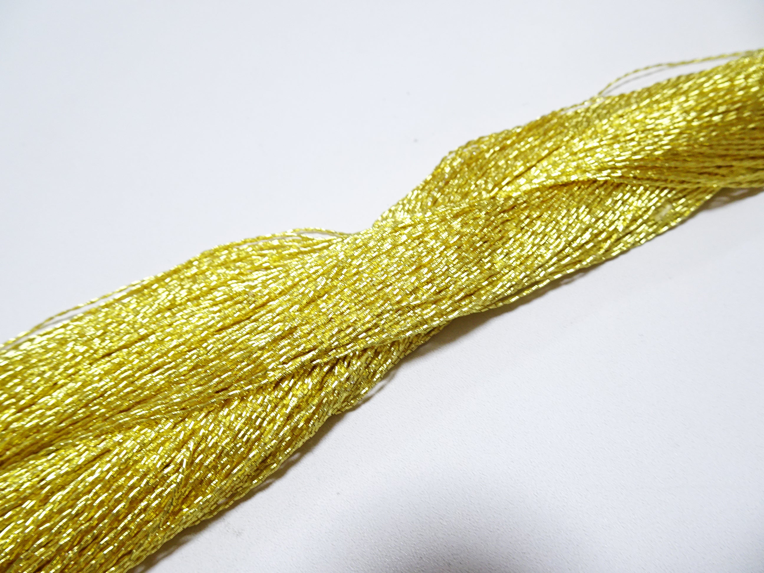 Japanese Vintage Rare Double Twist high class gold leaf thread embroidery 12393 0.45mm×2