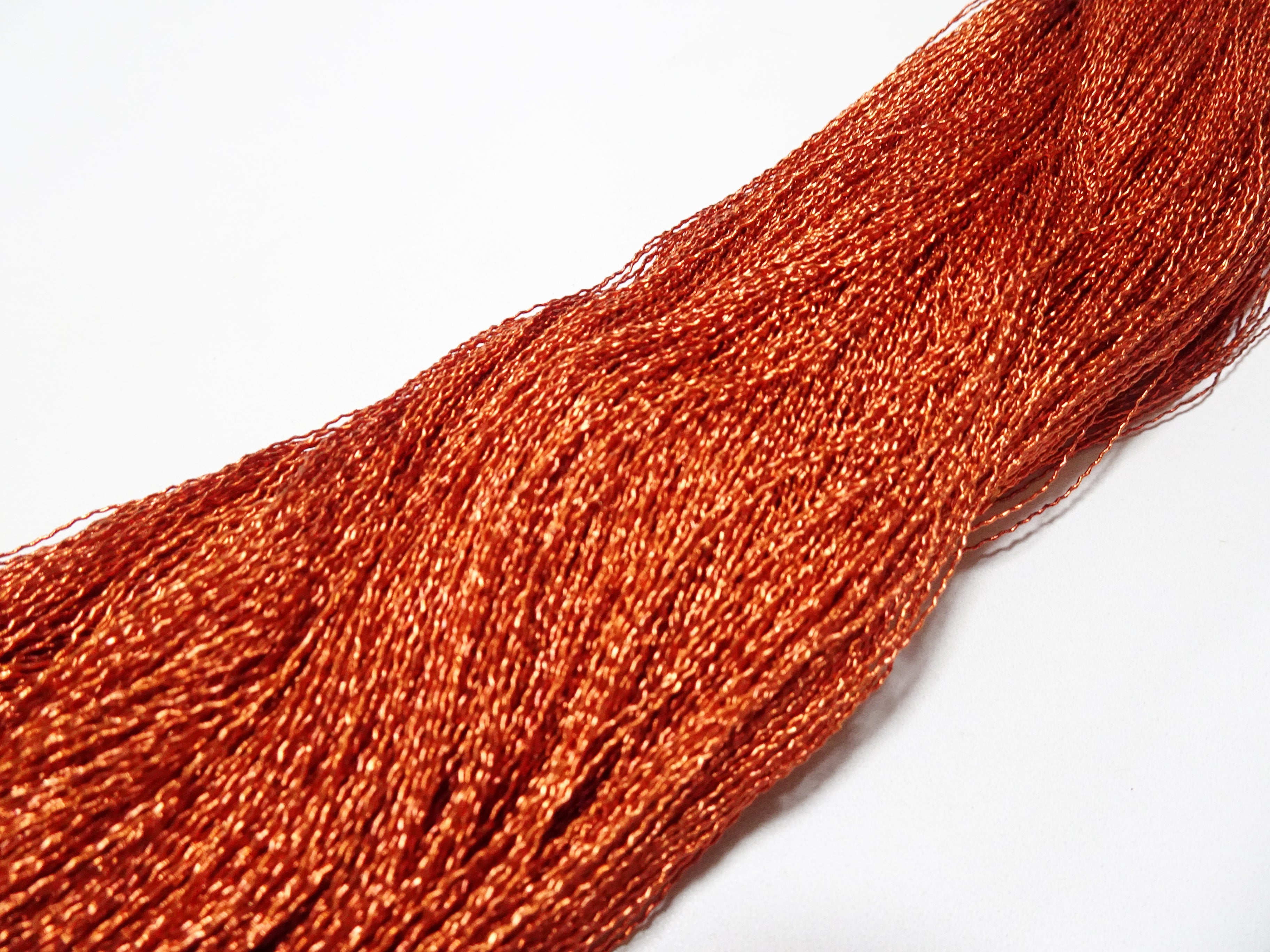 Japanese vintage high class aluminum leaf thread Red rust embroidery 500M 7458