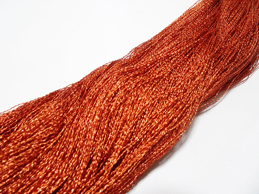 Japanese vintage high class aluminum leaf thread Red rust embroidery 500M 7458
