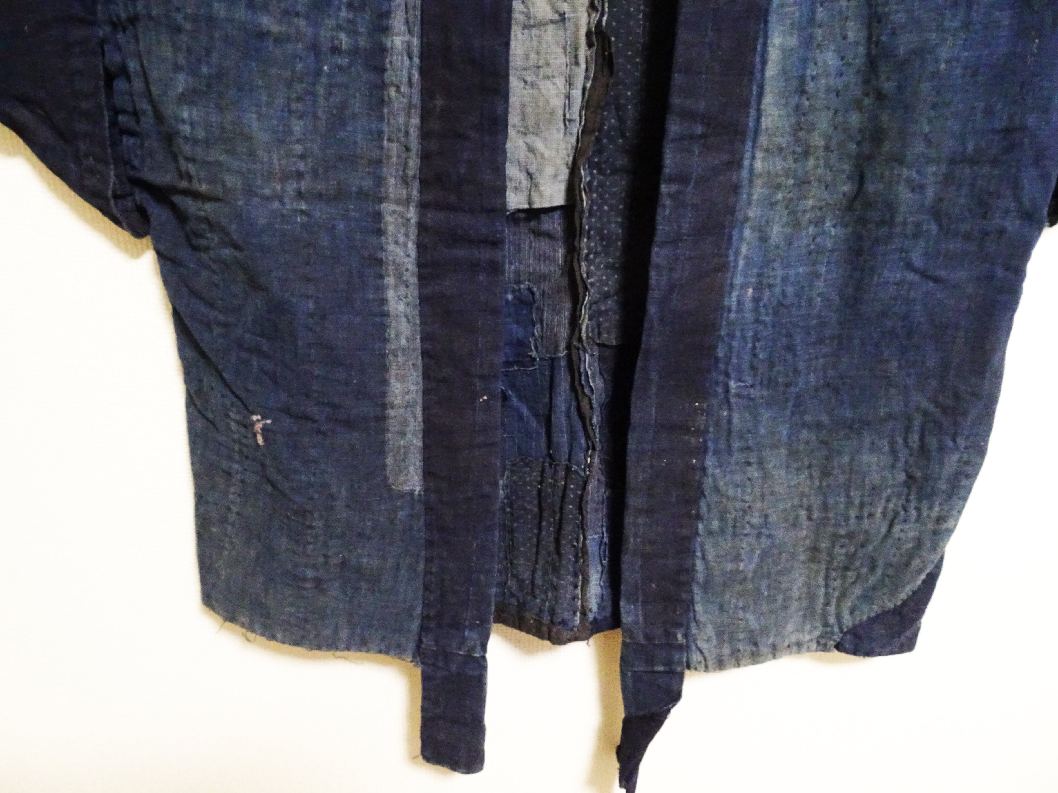 Japanese Antique Cotton Boro Ranru Sashiko kasuri Indigo Noragi