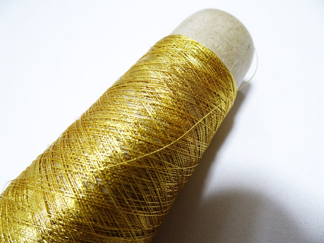 Special price! Japanese vintage rare Superb 24K gold leaf thread Ultra-fine 100M embroidery 1 washable  0.11mm