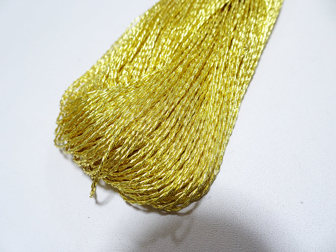 Japanese Vintage Rare Double Twist high class gold leaf thread embroidery 12393 0.45mm×2