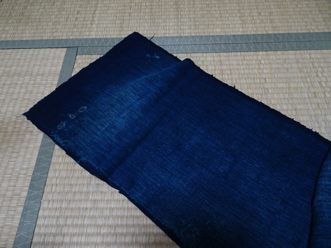 Japanese Antique Cotton Boro Ranru Sashiko kasuri Indigo dye Fabric 10158