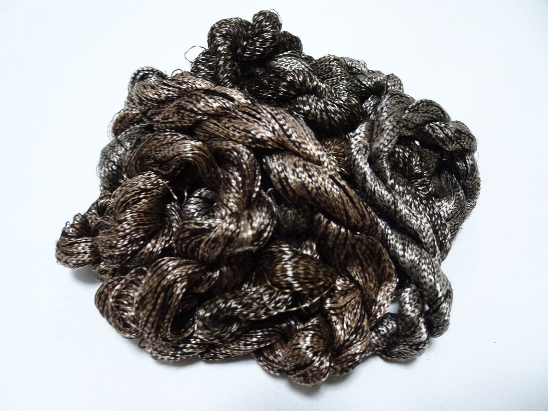 Japanese Vintage Super Rare Mud Dyeing kasuri loose Twisted Silk Thread Sets Embroidery & weave 13399