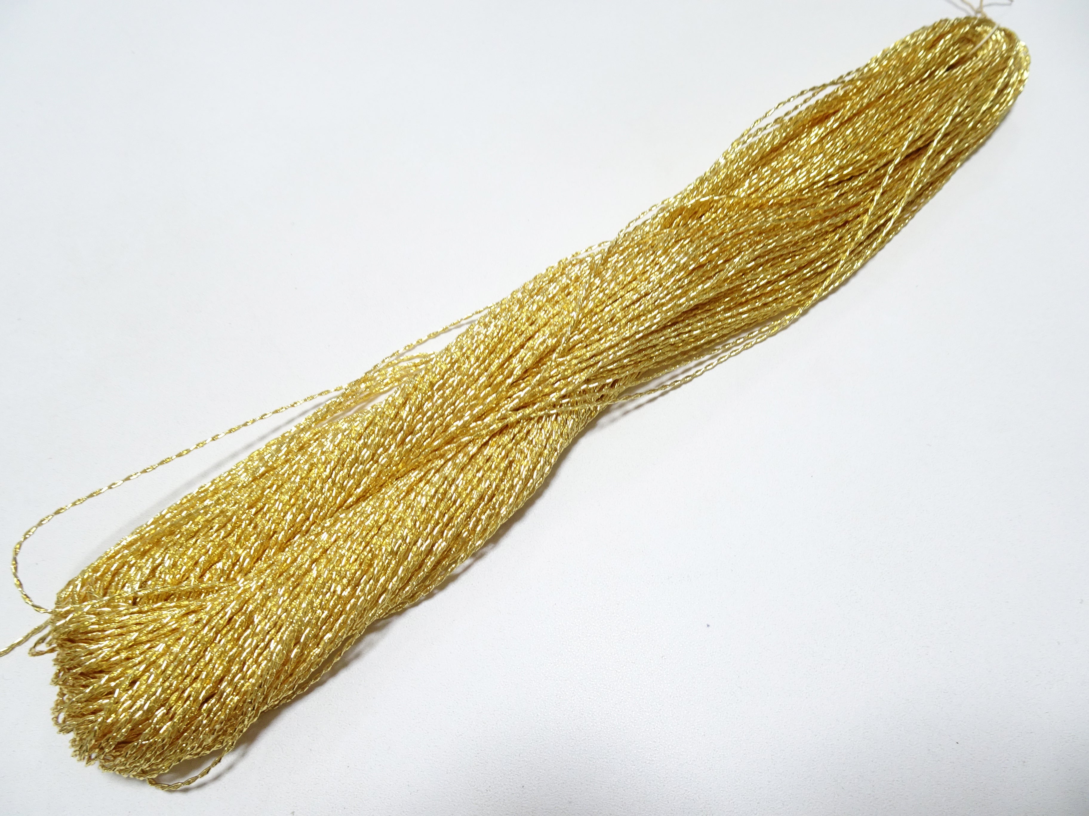 Japanese vintage rare Double Twist high class gold leaf thread embroidery 8634