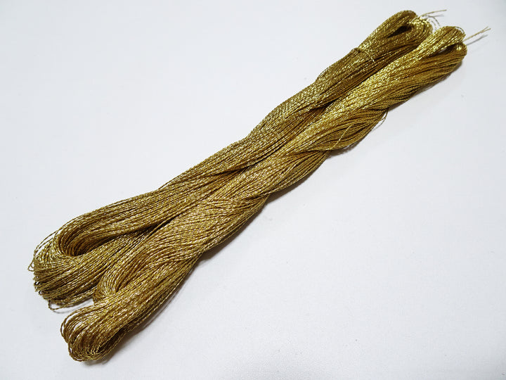 Japanese Vintage Rare Double Twist high class gold leaf thread Rusty color 2sets embroidery 12394 0.30mm×2