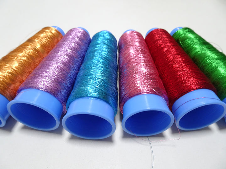 Japanese vintage rare Superb pure silver leaf thread color 6sets 3000M