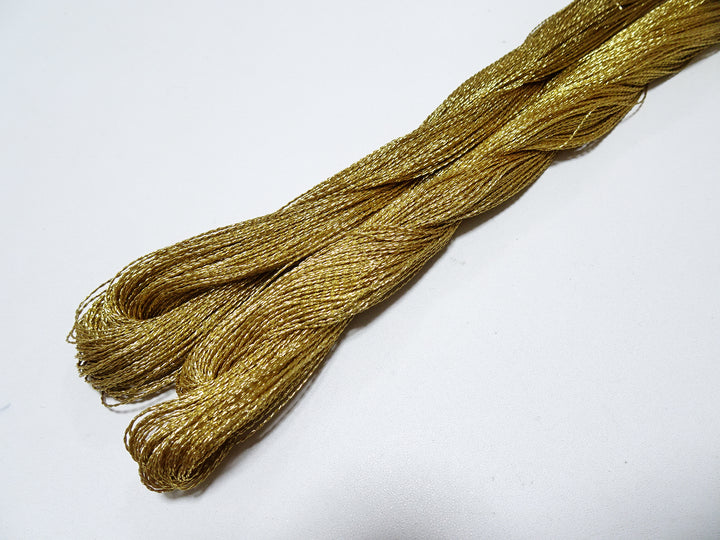 Japanese Vintage Rare Double Twist high class gold leaf thread Rusty color 2sets embroidery 12394 0.30mm×2
