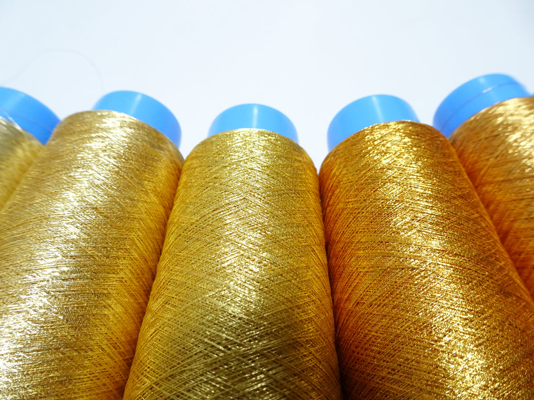 Japanese vintage gold leaf thread & silver leaf thread 8sets embroidey 0.1mm 8000M 8790