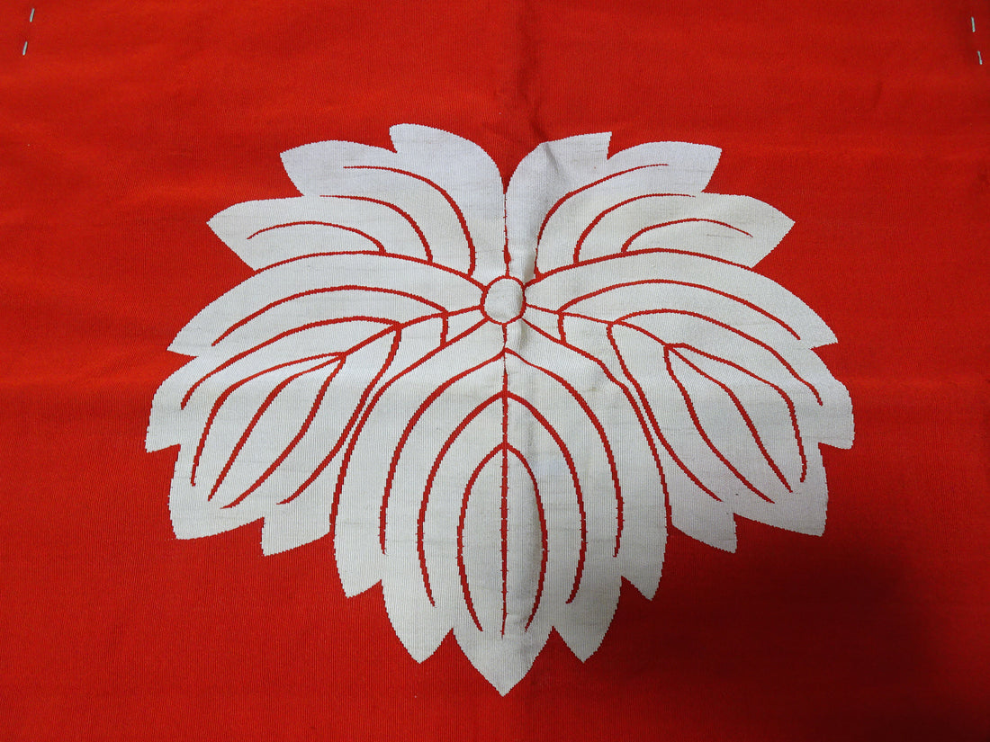 Japanese Vintage Rare Tsume Tsuzureori Fukusa FlowersCar and Swallow Pattern