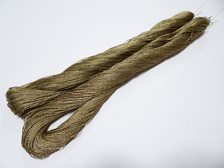 Japanese Vintage Rare Double Twist high class gold leaf thread Rusty color 2sets embroidery 12395 0.30mm×2