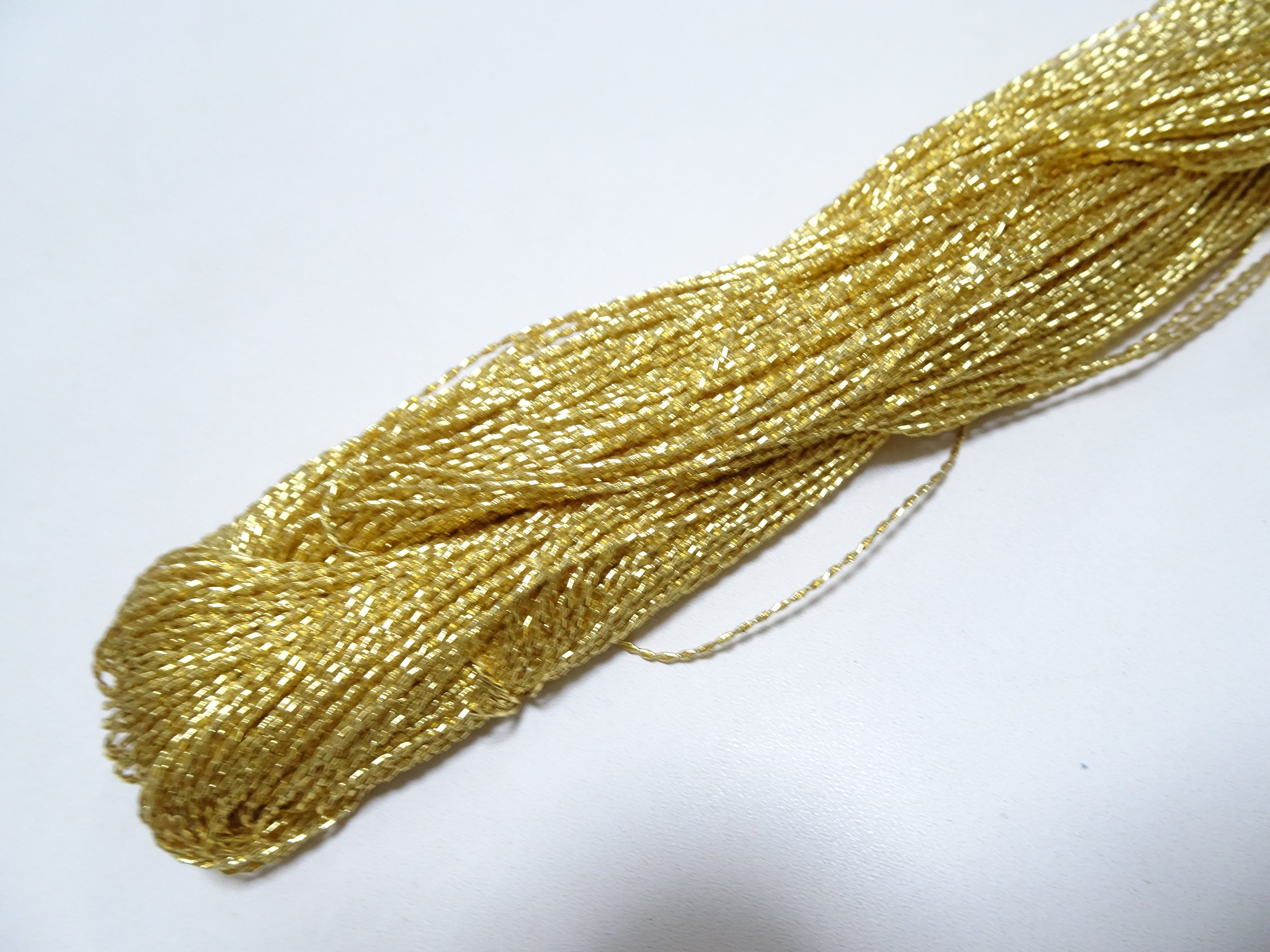 Japanese vintage rare Double Twist high class gold leaf thread embroidery 8635