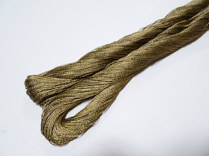 Japanese Vintage Rare Double Twist high class gold leaf thread Rusty color 2sets embroidery 12395 0.30mm×2
