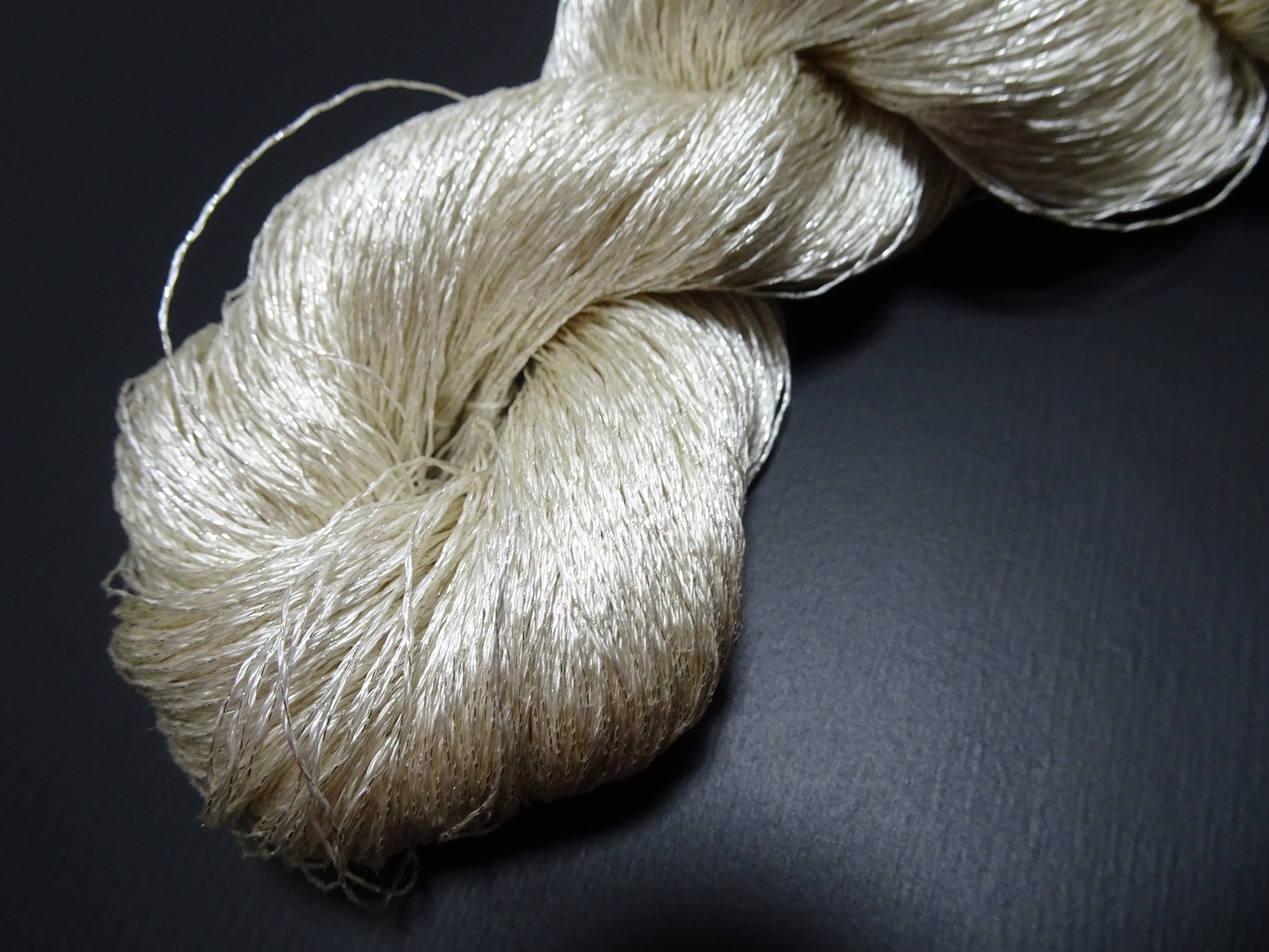 Japanese Vintage High Class Rare Silk Thread Mixture of Silver embroidery 17681