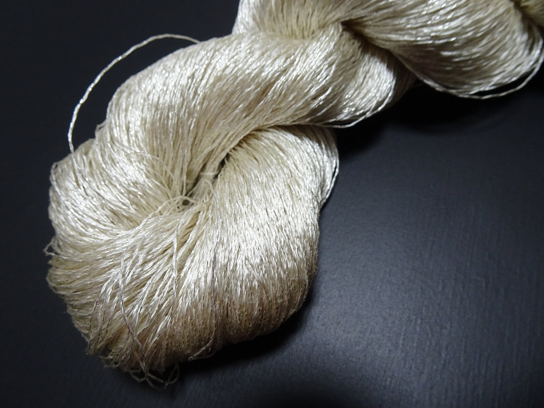 Japanese Vintage High Class Rare Silk Thread Mixture of Silver embroidery 17681