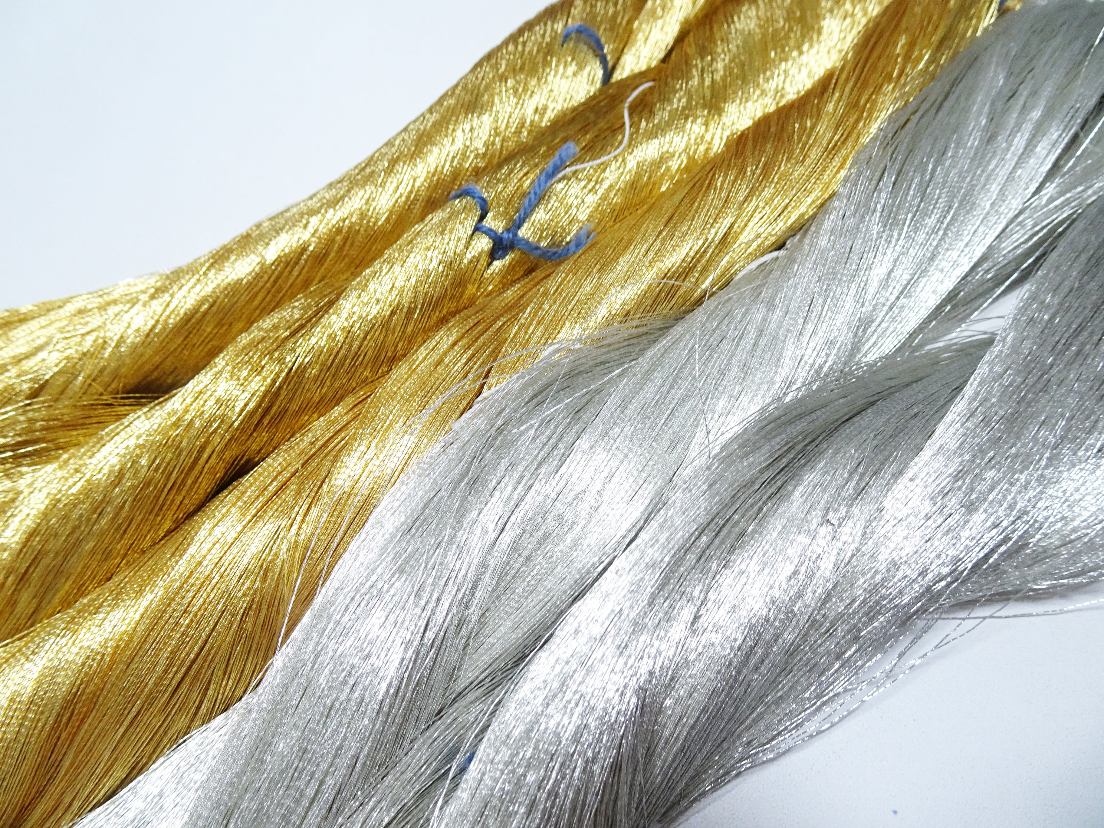 Japanese vintage silver & gold leaf thread 5sets embroidey 5000M 0.27mm