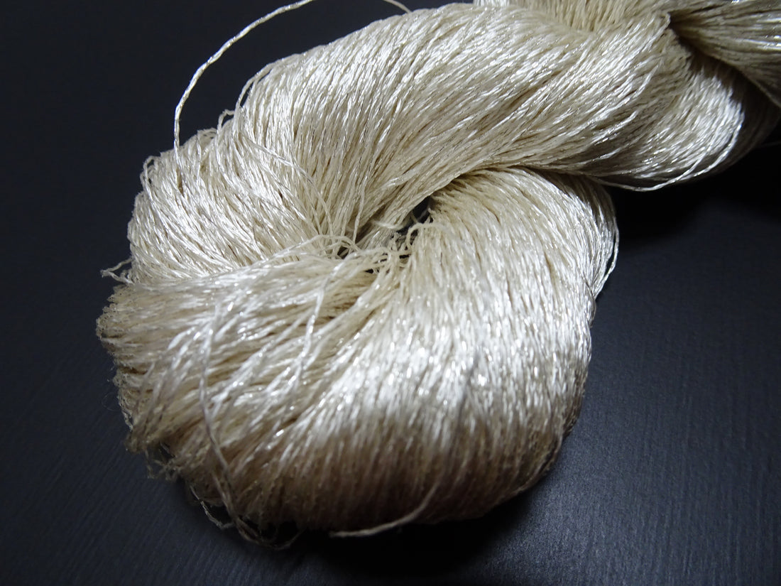 Japanese Vintage High Class Rare Silk Thread Mixture of Silver embroidery 17681