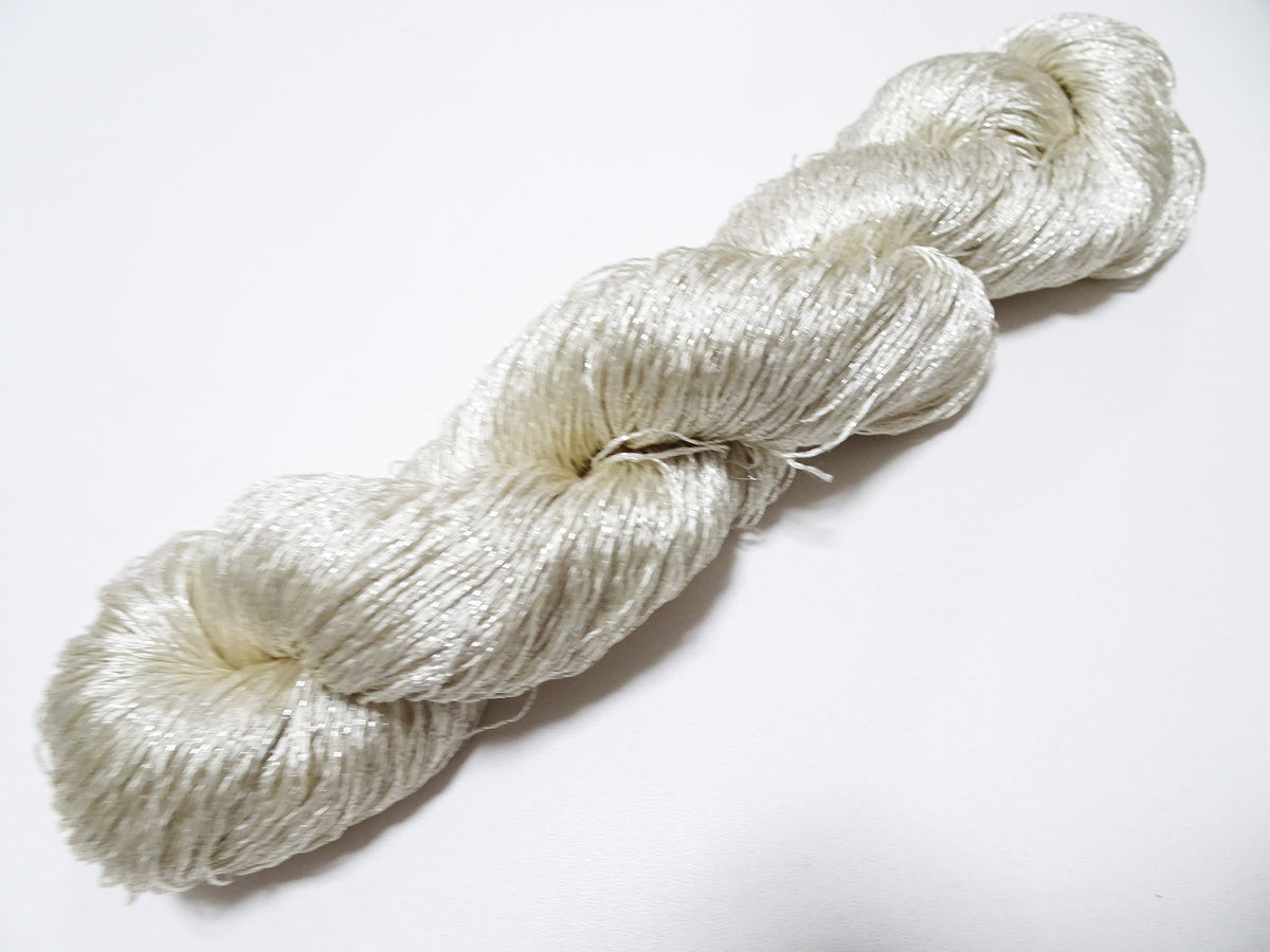 Japanese vintage high class rare silk thread Mixture of Silver embroid ...