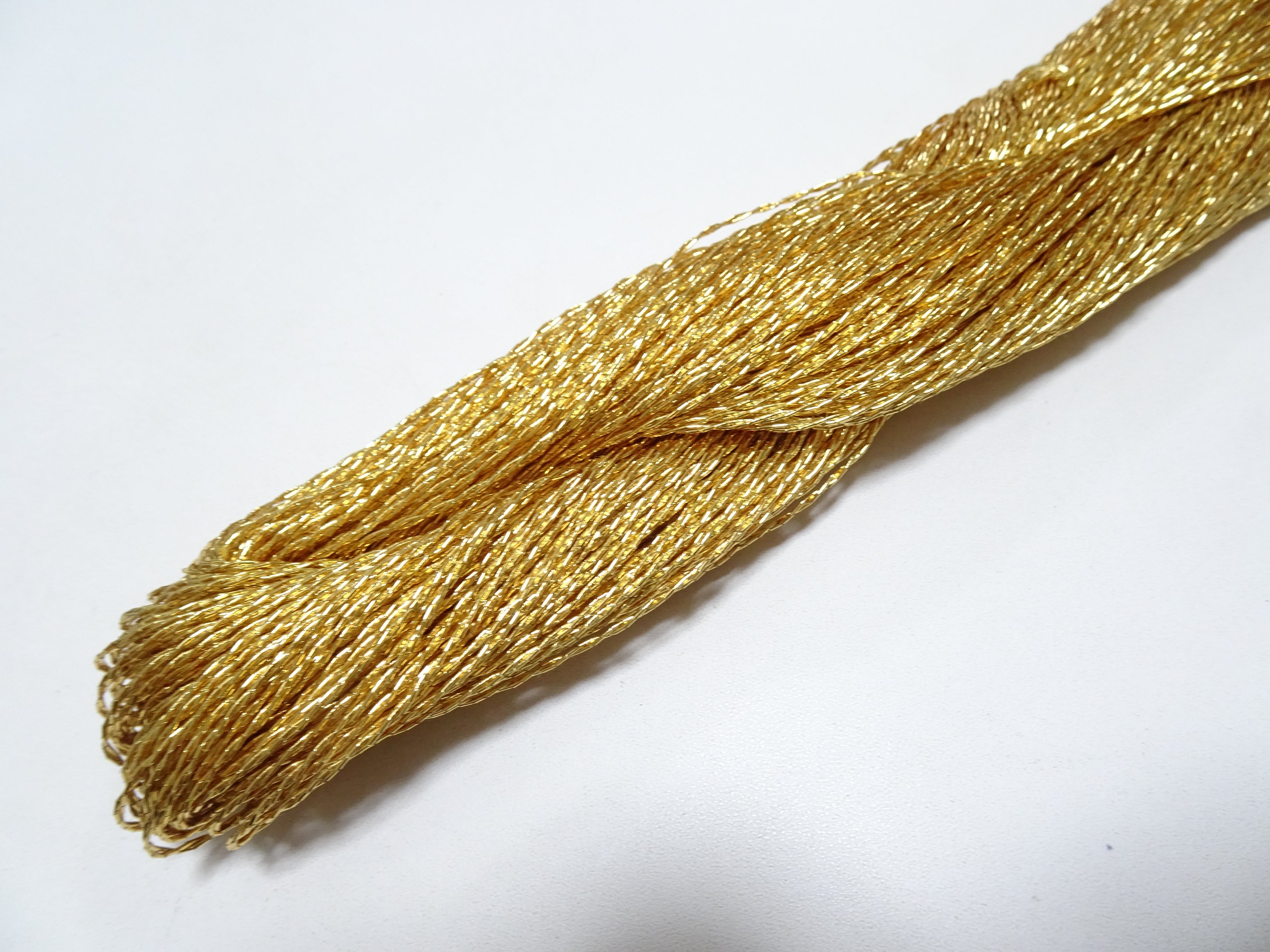 Japanese vintage rare Double Twist high class gold leaf thread embroidery 8636